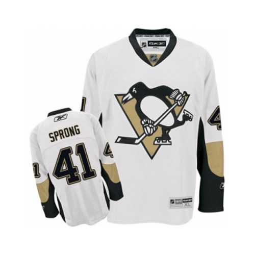 Men's Pittsburgh Penguins #41 Daniel Sprong White Away NHL Jersey