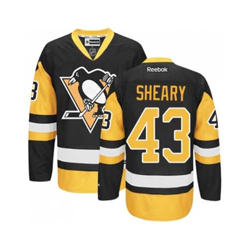 Men's Pittsburgh Penguins #43 Conor Sheary Black Gold Third NHL Jersey