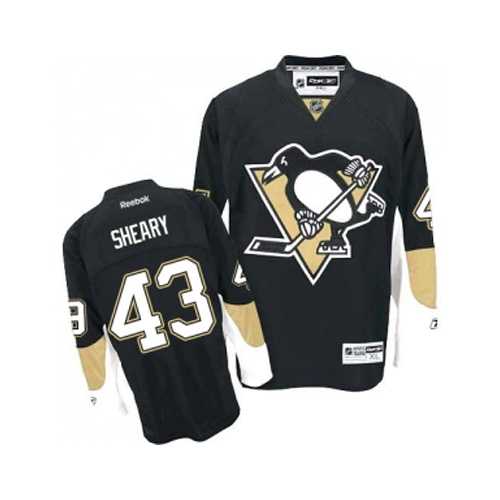 Men's Pittsburgh Penguins #43 Conor Sheary Black Home NHL Jersey
