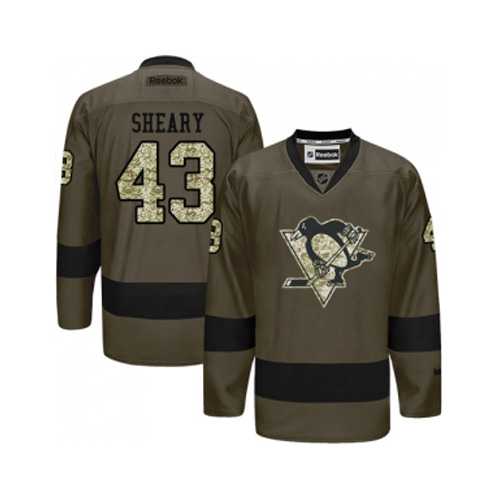 Men's Pittsburgh Penguins #43 Conor Sheary Green Salute to Service NHL Jersey Men's Pittsburgh Penguins #43 Conor Sheary Green Salute to Service NHL Jersey