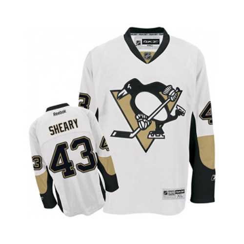 Men's Pittsburgh Penguins #43 Conor Sheary White Away NHL Jersey