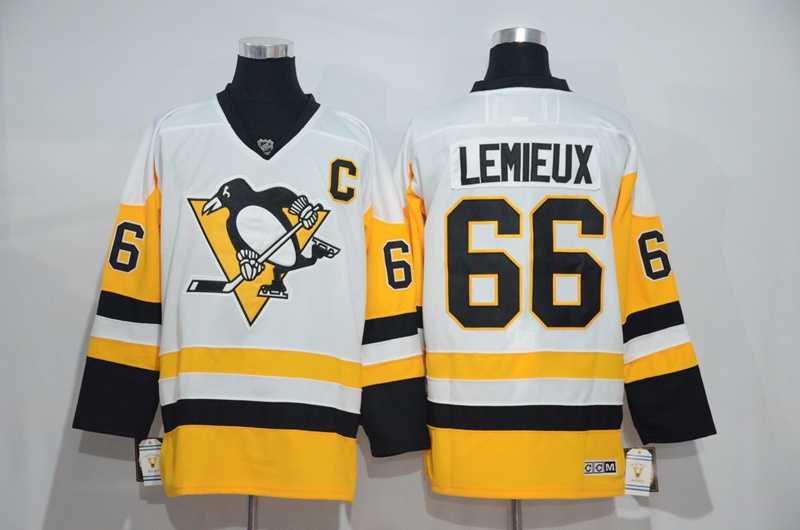 Men's Pittsburgh Penguins #66 Mario Lemieux White New Away Stitched NHL Jersey Men's Pittsburgh Penguins #66 Mario Lemieux White New Away Stitched NHL Jersey