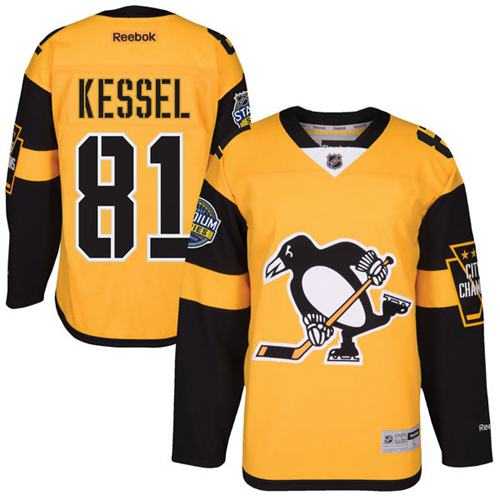 Men's Pittsburgh Penguins #81 Phil Kessel Black 2017 Stadium Series Stitched NHL Jersey