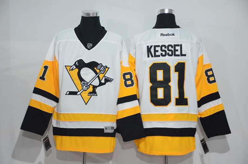 Men's Pittsburgh Penguins #81 Phil Kessel White New Away Stitched NHL Jersey