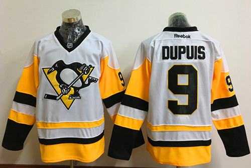 Men's Pittsburgh Penguins #9 Pascal Dupuis White New Away Stitched NHL Jersey