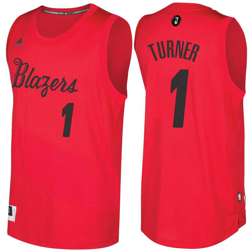 Men's Portland Trail Blazers #1 Evan Turner Red 2016 Christmas Day NBA Swingman Jersey