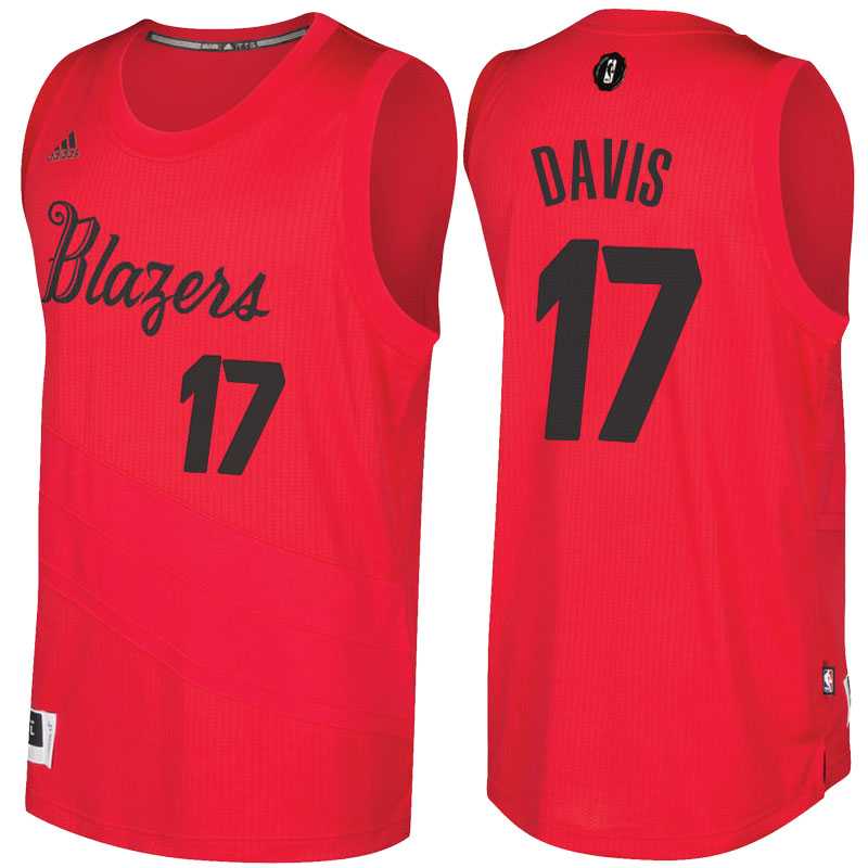 Men's Portland Trail Blazers #17 Ed Davis 2016 Christmas Day Red NBA Swingman Jersey