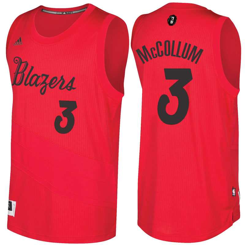 Men's Portland Trail Blazers #3 C.J. McCollum Red 2016 Christmas Day NBA Swingman Jersey