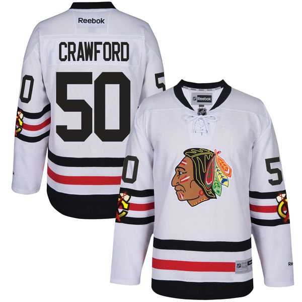 Men's Reebok Chicago Blackhawks #50 Corey Crawford 2017 Winter Classic White Stitched NHL Jersey