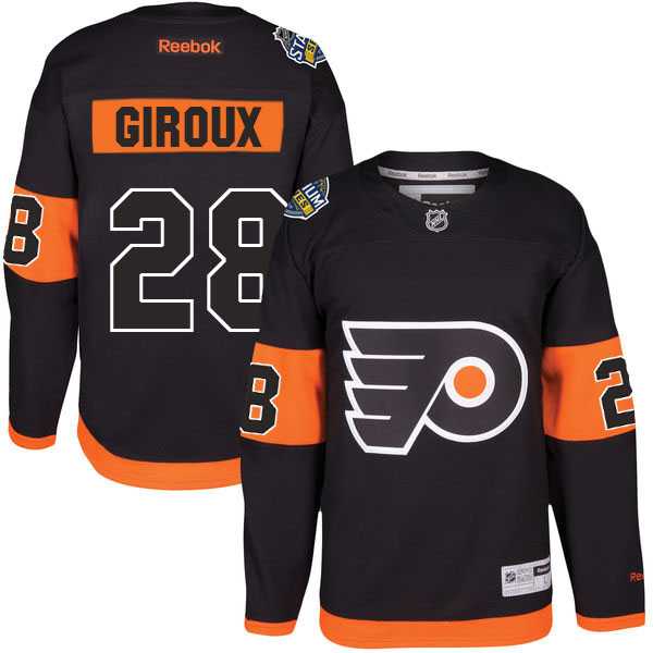Men's Reebok Philadelphia Flyers #28 Claude Giroux Black 2017 Stadium Series Stitched NHL Jersey