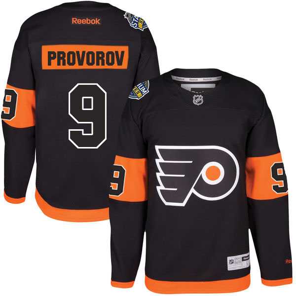 Men's Reebok Philadelphia Flyers #9 Ivan Provorov Black 2017 Stadium Series Stitched NHL Jersey