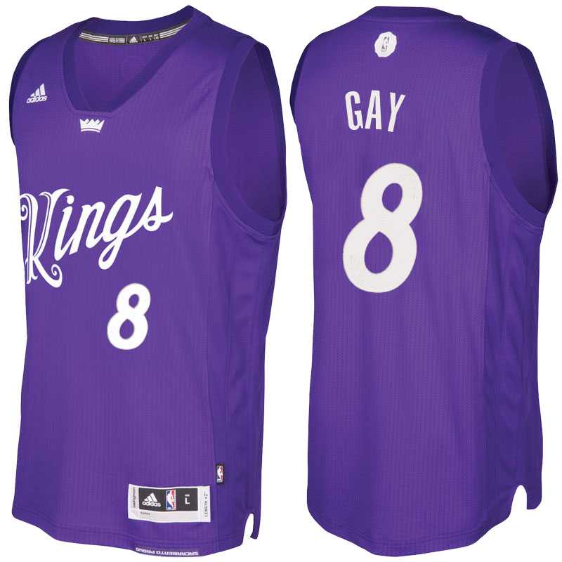 Men's Sacramento Kings #8 Rudy Gay Purple 2016 Christmas Day NBA Swingman Jersey
