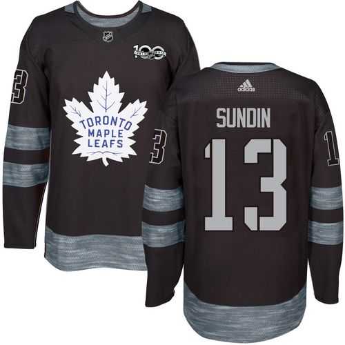 Men's Toronto Maple Leafs #13 Mats Sundin Black 1917-2017 100th Anniversary Stitched NHL Jersey