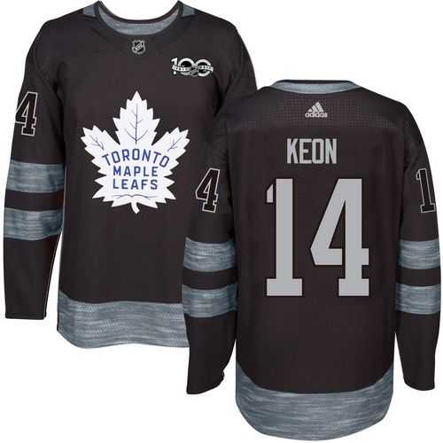 Men's Toronto Maple Leafs #14 Dave Keon Black 1917-2017 100th Anniversary Stitched NHL Jersey