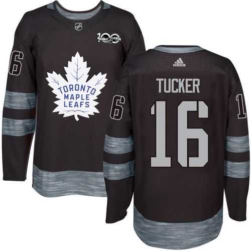 Men's Toronto Maple Leafs #16 Darcy Tucker Black 1917-2017 100th Anniversary Stitched NHL Jersey