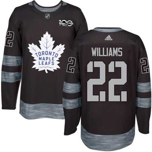 Men's Toronto Maple Leafs #22 Tiger Williams Black 1917-2017 100th Anniversary Stitched NHL Jersey