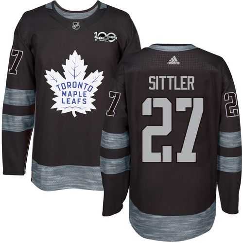 Men's Toronto Maple Leafs #27 Darryl Sittler Black 1917-2017 100th Anniversary Stitched NHL Jersey