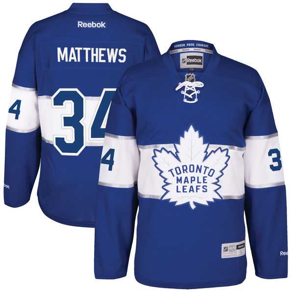 Men's Toronto Maple Leafs #34 Auston Matthews Blue 2017 Centennial Classic Stitched NHL Jersey