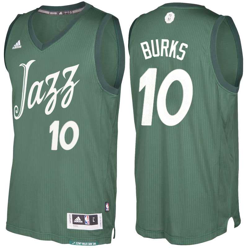 Men's Utah Jazz #10 Alec Burks Green 2016 Christmas Day NBA Swingman Jersey