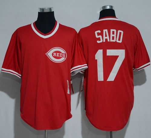 Mitchell And Ness 1990 Cincinnati Reds #17 Chris Sabo Red Throwback Stitched MLB Jersey