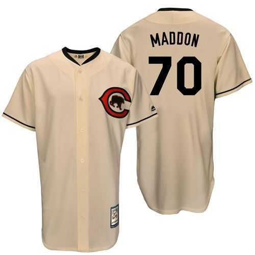 Mitchell And Ness Chicago Cubs #70 Joe Maddon Cream Throwback Stitched MLB Jersey