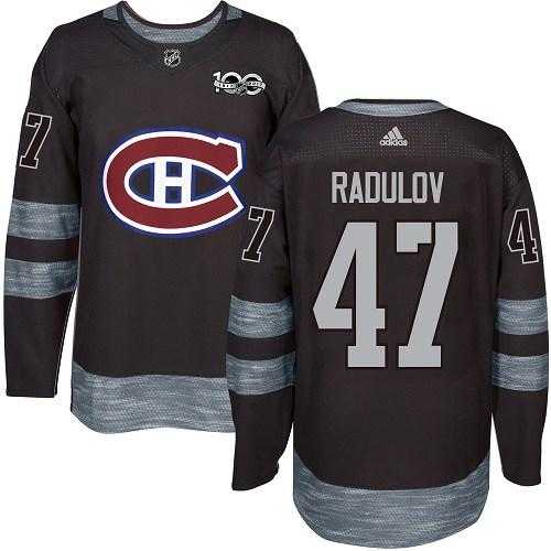 Montreal Canadiens #47 Alexander Radulov Black 1917-2017 100th Anniversary Stitched NHL Jersey