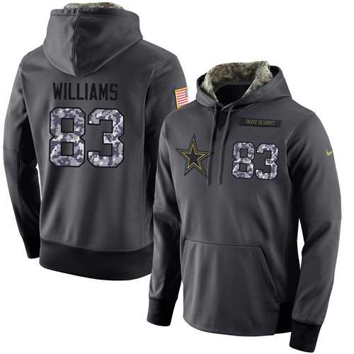 NFL Men's Nike Dallas Cowboys #83 Terrance Williams Stitched Black Anthracite Salute to Service Player Performance Hoodie
