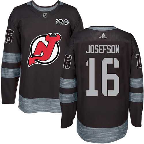 New Jersey Devils #16 Jacob Josefson Black 1917-2017 100th Anniversary Stitched NHL Jersey