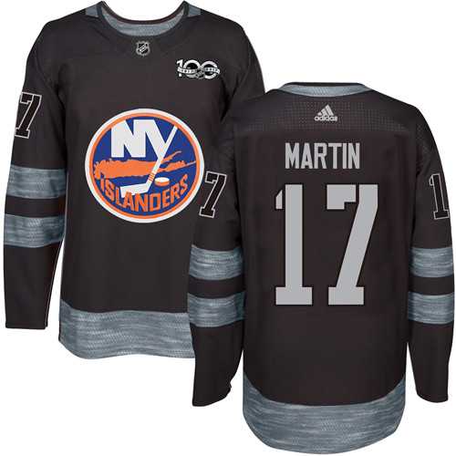 New York Islanders #17 Matt Martin Black 1917-2017 100th Anniversary Stitched NHL Jersey