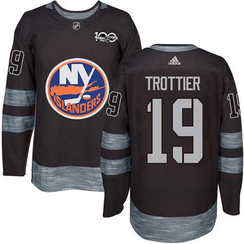 New York Islanders #19 Bryan Trottier Black 1917-2017 100th Anniversary Stitched NHL Jersey