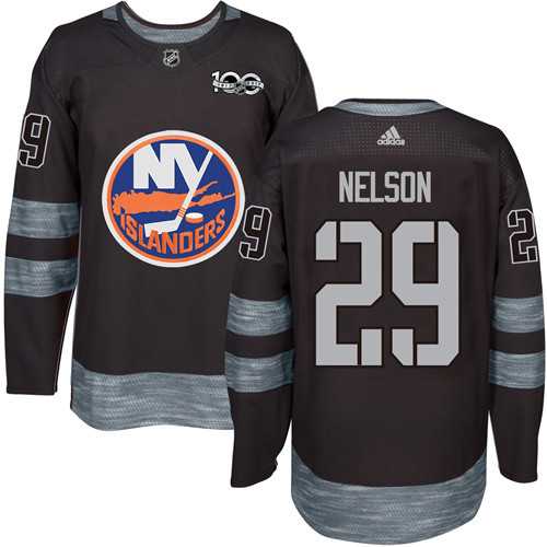 New York Islanders #29 Brock Nelson Black 1917-2017 100th Anniversary Stitched NHL Jersey