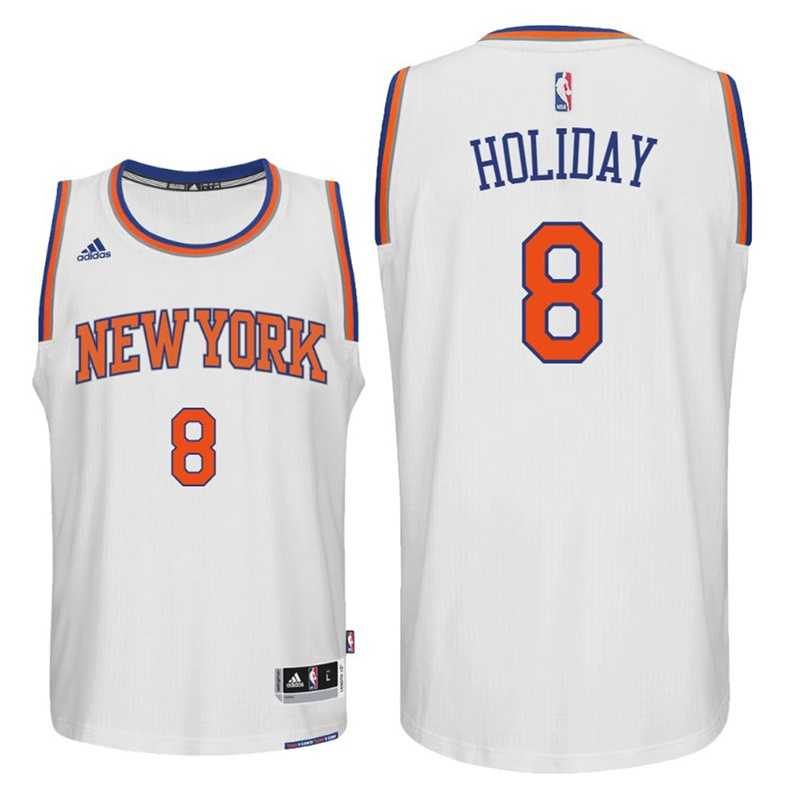 New York Knicks #8 Justin Holiday 2016-17 Home White New Swingman Jersey