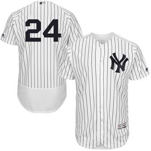 New York Yankees #24 Gary Sanchez White Strip Flexbase Authentic Collection Stitched Baseball Jersey