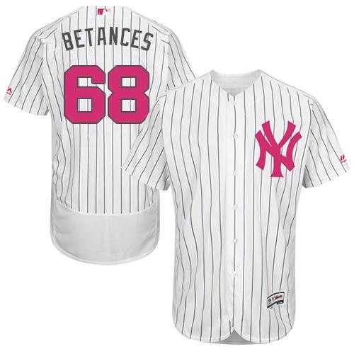New York Yankees #68 Dellin Betances White Strip Flexbase Authentic Collection 2016 Mother's Day Stitched Baseball Jersey