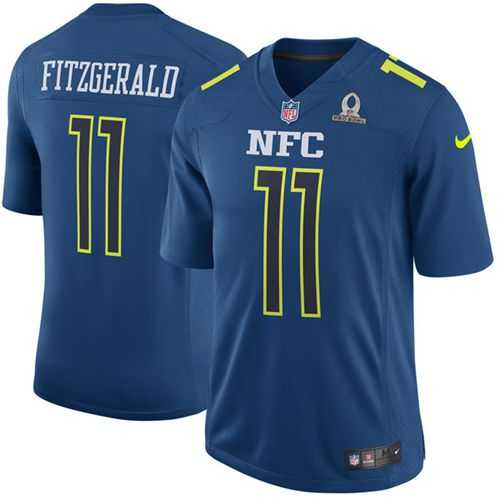 Nike Arizona Cardinals #11 Larry Fitzgerald Navy Men's Stitched NFL Game NFC 2017 Pro Bowl Jersey