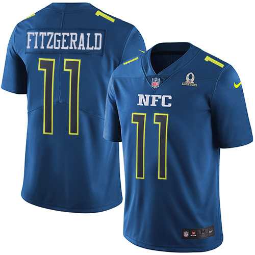 Nike Arizona Cardinals #11 Larry Fitzgerald Navy Men's Stitched NFL Limited NFC 2017 Pro Bowl Jersey