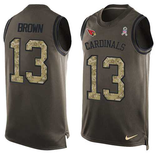 Nike Arizona Cardinals #13 Jaron Brown Green Men's Stitched NFL Limited Salute To Service Tank Top Jersey