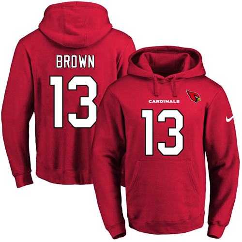 Nike Arizona Cardinals #13 Jaron Brown Red Name & Number Pullover NFL Hoodie