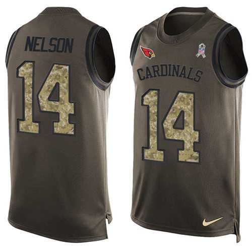 Nike Arizona Cardinals #14 J.J. Nelson Green Men's Stitched NFL Limited Salute To Service Tank Top Jersey