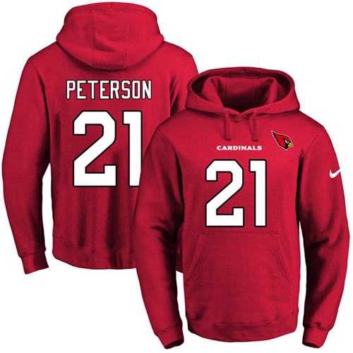 Nike Arizona Cardinals #21 Patrick Peterson Red Name & Number Pullover NFL Hoodie
