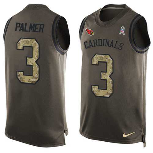 Nike Arizona Cardinals #3 Carson Palmer Green Men's Stitched NFL Limited Salute To Service Tank Top Jersey