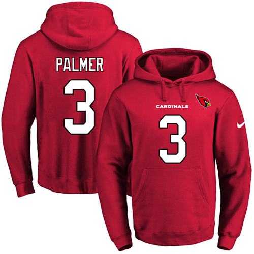 Nike Arizona Cardinals #3 Carson Palmer Red Name & Number Pullover NFL Hoodie
