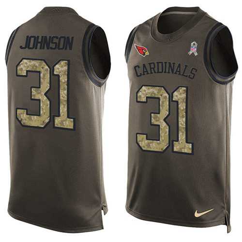 Nike Arizona Cardinals #31 David Johnson Green Men's Stitched NFL Limited Salute To Service Tank Top Jersey