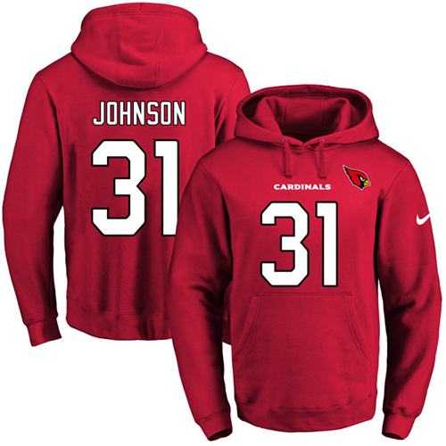 Nike Arizona Cardinals #31 David Johnson Red Name & Number Pullover NFL Hoodie
