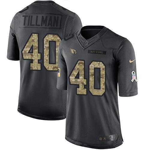Nike Arizona Cardinals #40 Pat Tillman Black Men's Stitched NFL Limited 2016 Salute to Service Jersey Nike Arizona Cardinals #40 Pat Tillman Black Men's Stitched NFL Limited 2016 Salute to Service Jersey