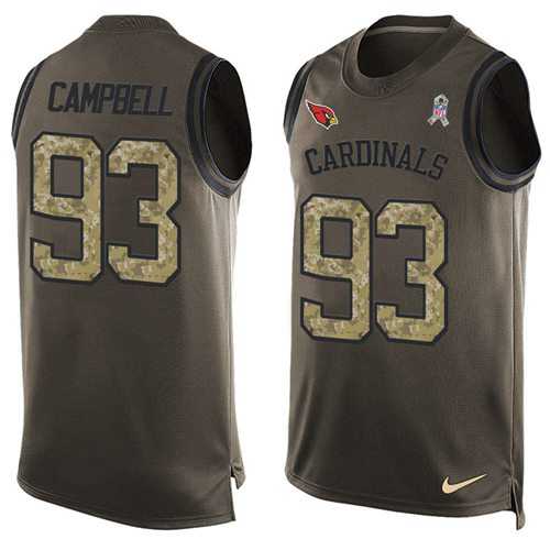Nike Arizona Cardinals #93 Calais Campbell Green Men's Stitched NFL Limited Salute To Service Tank Top Jersey