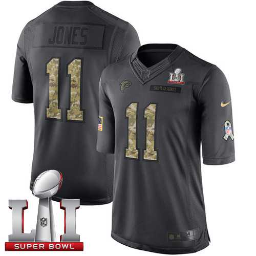 Nike Atlanta Falcons #11 Julio Jones Black Super Bowl LI 51 Men's Stitched NFL Limited 2016 Salute To Service Jersey
