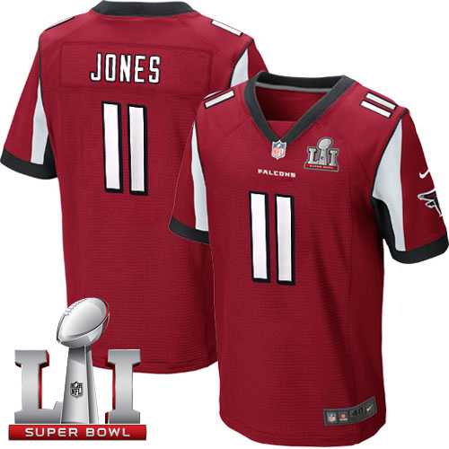 Nike Atlanta Falcons #11 Julio Jones Red Team Color Super Bowl LI 51 Men's Stitched NFL Elite Jersey