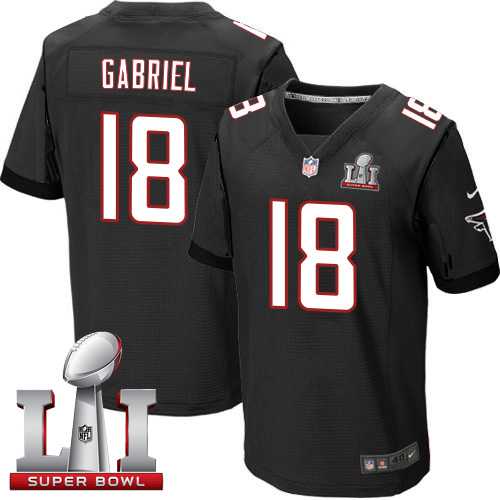 Nike Atlanta Falcons #18 Taylor Gabriel Black Alternate Super Bowl LI 51 Men's Stitched NFL Elite Jersey