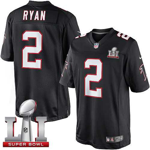 Nike Atlanta Falcons #2 Matt Ryan Black Alternate Super Bowl LI 51 Men's Stitched NFL Limited Jersey